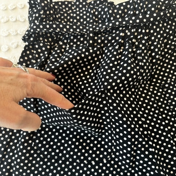 Rewash Linen Polkadot High Waisted Paperbag Shorts - Picture 6 of 8